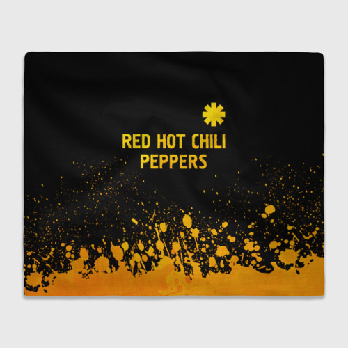 Плед 3D Red Hot Chili Peppers - gold gradient посередине, цвет 3D (велсофт)