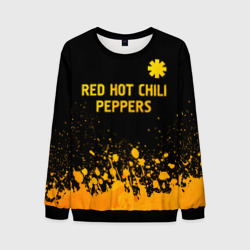 Мужской свитшот 3D Red Hot Chili Peppers - gold gradient посередине