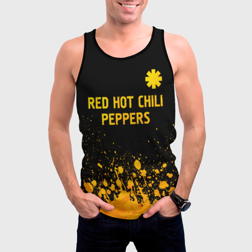 Мужская майка 3D Red Hot Chili Peppers - gold gradient посередине, цвет 3D печать - фото 3