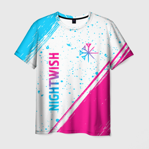 Мужская футболка 3D Nightwish neon gradient style вертикально, цвет 3D печать