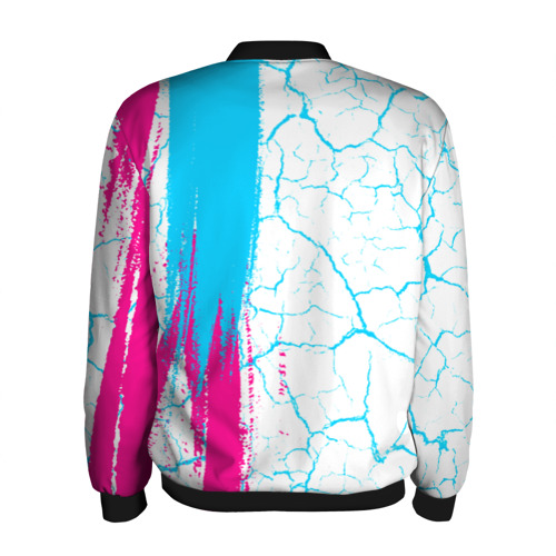 Мужской бомбер 3D Bring Me the Horizon neon gradient style по-вертикали, цвет черный - фото 2