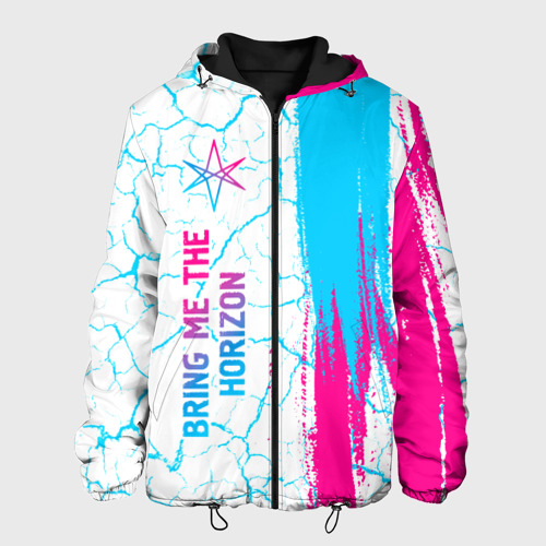 Мужская куртка 3D Bring Me the Horizon neon gradient style по-вертикали, цвет 3D печать