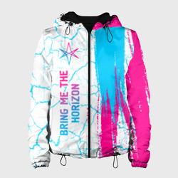 Женская куртка 3D Bring Me the Horizon neon gradient style по-вертикали