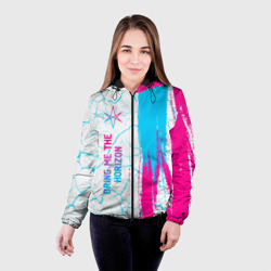 Женская куртка 3D Bring Me the Horizon neon gradient style по-вертикали - фото 2