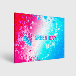 Холст прямоугольный Green Day neon gradient style по-горизонтали