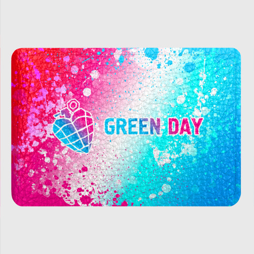 Картхолдер с принтом Green Day neon gradient style по-горизонтали - фото 4