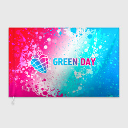 Флаг 3D Green Day neon gradient style по-горизонтали