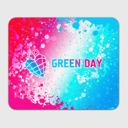 Прямоугольный коврик для мышки Green Day neon gradient style по-горизонтали