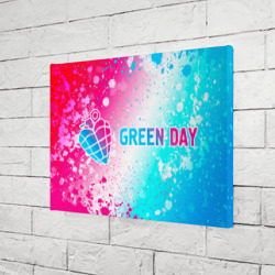 Холст прямоугольный Green Day neon gradient style по-горизонтали - фото 2