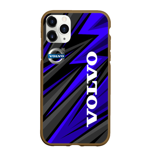 Чехол для iPhone 11 Pro Max матовый с принтом Volvo - Синий спортивный, вид спереди #2
