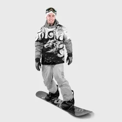 Накидка на куртку 3D Черно белый дракон 2024