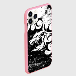 Чехол для iPhone 11 Pro Max матовый Черно белый дракон 2024 - фото 2