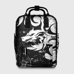 Женский рюкзак 3D Черно белый дракон 2024