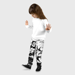 Детские брюки 3D Черно белый дракон 2024 - фото 2