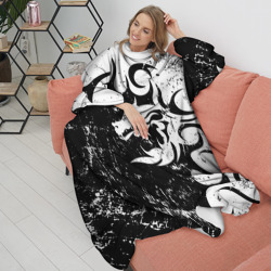 Плед с рукавами Черно белый дракон 2024 - фото 2