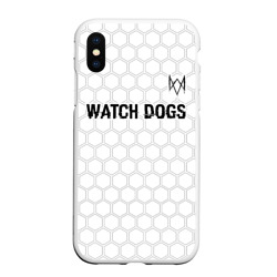 Чехол для iPhone XS Max матовый Watch Dogs glitch на светлом фоне посередине