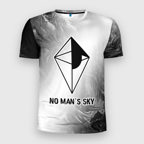 Мужская футболка 3D Slim No Man's Sky glitch на светлом фоне, цвет 3D печать