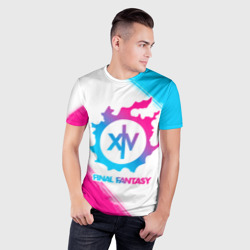 Мужская футболка 3D Slim Final Fantasy neon gradient style - фото 2