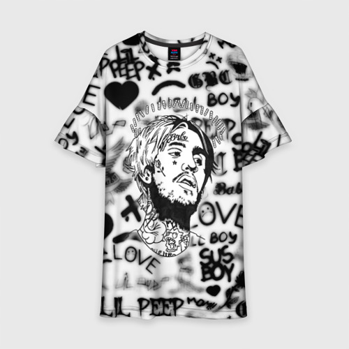 Детское платье 3D Lil peep автограф, цвет 3D печать