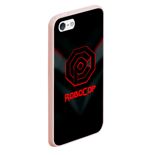 Чехол для iPhone 5/5S матовый Robocop новая игра шутер, цвет светло-розовый - фото 3