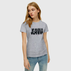 Женская футболка хлопок Жанна имя и малиновые кружочки - фото 2
