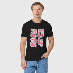 Мужская футболка хлопок Цифры 2024 со снежинками - фото 2