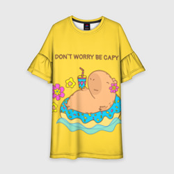 Детское платье 3D Капибара don`t worry be capy