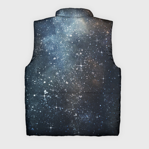 Мужской жилет утепленный 3D с принтом Темное космическое звездное небо, вид сзади #1