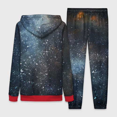 Женский костюм 3D Темное космическое звездное небо, цвет красный - фото 2