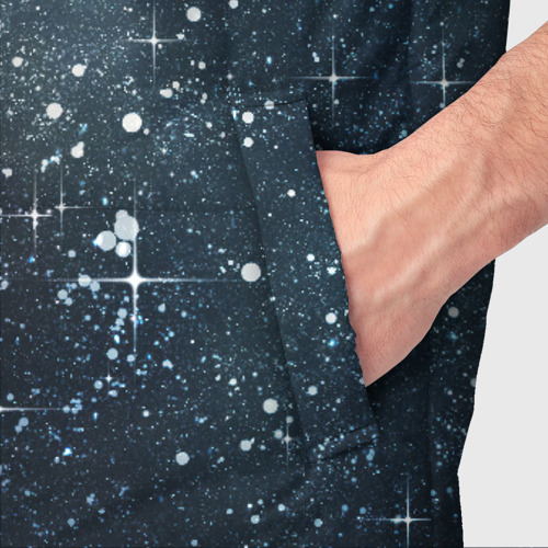 Мужской жилет утепленный 3D с принтом Темное космическое звездное небо, фото #4