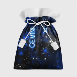Подарочный 3D мешок Близнецы - знак зодиака на тёмном фоне