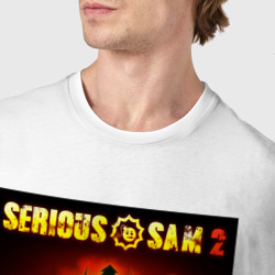Футболка с принтом Serious Sam 2 - all bosses для женщины, вид на модели спереди №4. Цвет основы: белый