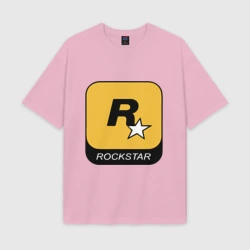 Женская футболка Oversize хлопок texturе Rockstar 