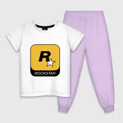 Детская пижама с белой футболкой Rockstar 