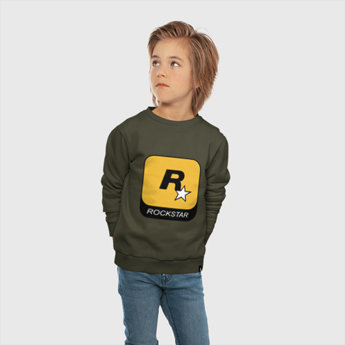 Детский свитшот хлопок Rockstar , цвет хаки - фото 5