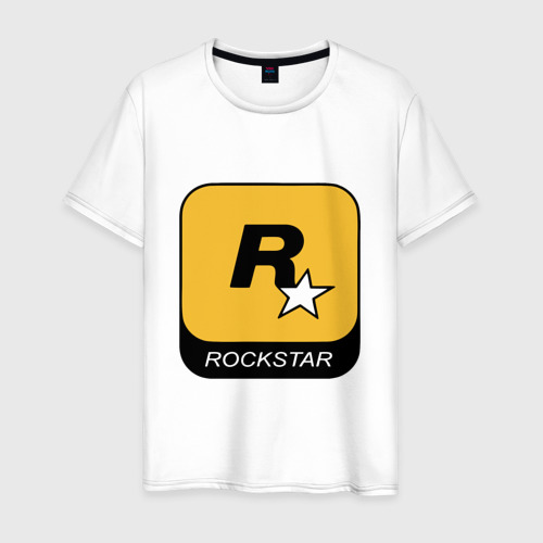 Мужская футболка из хлопка с принтом Rockstar, вид спереди №1