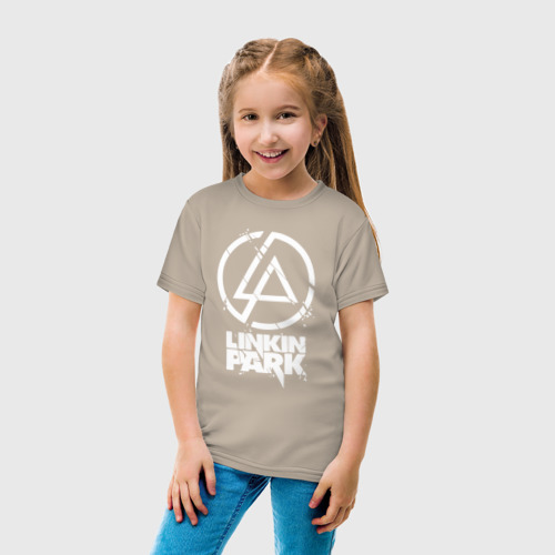 Детская футболка хлопок с принтом Linkin Park - white, вид сбоку #3