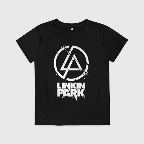 Детская футболка хлопок с принтом Linkin Park - white, вид спереди #2