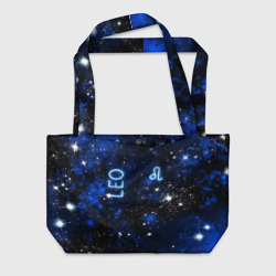Пляжная сумка 3D Лев - знак зодиака на тёмном фоне
