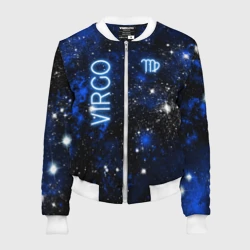 Женский бомбер 3D Дева - знак зодиака на тёмном фоне