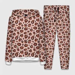 Коричневый леопардовый узор – Женский костюм с толстовкой 3D с принтом купить со скидкой в -25%
