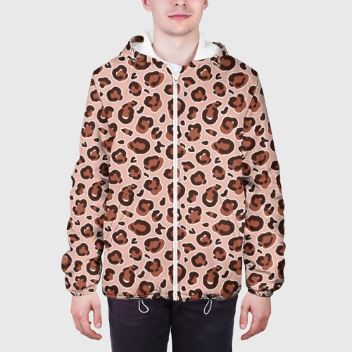 Мужская куртка 3D Коричневый леопардовый узор, цвет 3D печать - фото 4