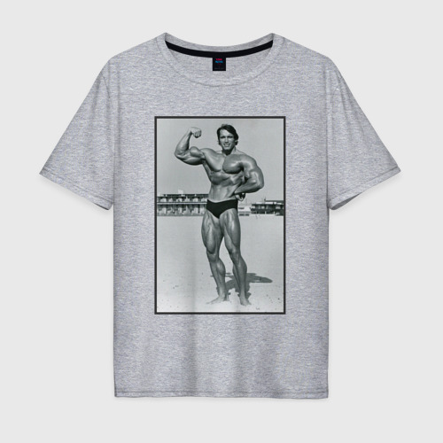 Мужская футболка хлопок Oversize Mister Schwarzenegger, цвет меланж