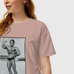 Женская футболка хлопок Oversize Mister Schwarzenegger - фото 2