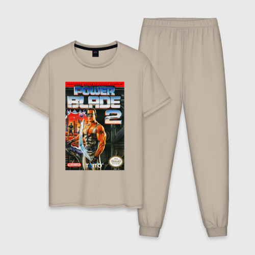Мужская пижама хлопок с принтом Power blade 2, вид спереди #2