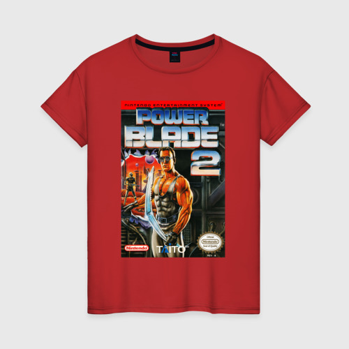Женская футболка хлопок с принтом Power blade 2, вид спереди #2