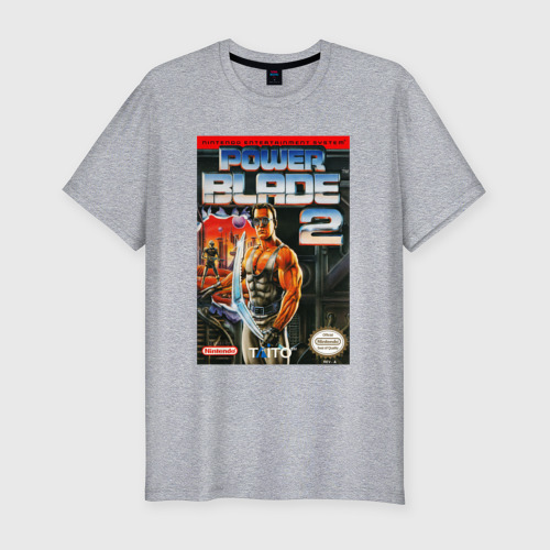 Мужская футболка хлопок Slim с принтом Power blade 2, вид спереди #2