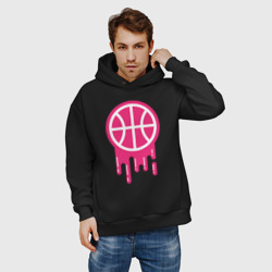 Мужское худи Oversize хлопок Pink basketball - фото 2
