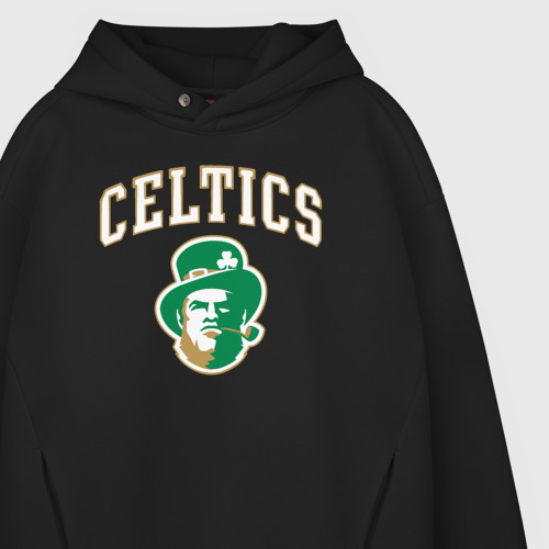 Мужское худи Oversize хлопок Celtics, цвет черный - фото 4