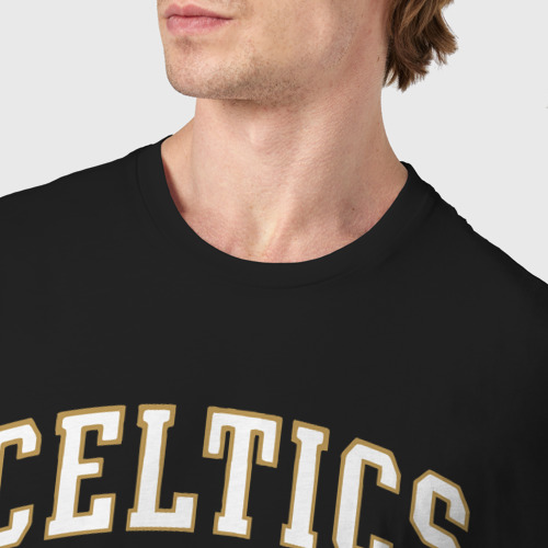 Мужская футболка хлопок Celtics, цвет черный - фото 6